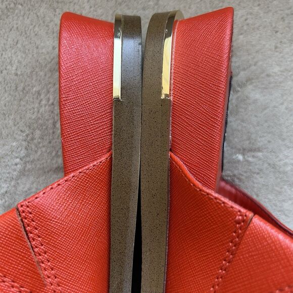 DKNY Daz Red Orange Leather Slide Sandals Women 9 M Toe Loop Casual Resort - Picture 7 of 16